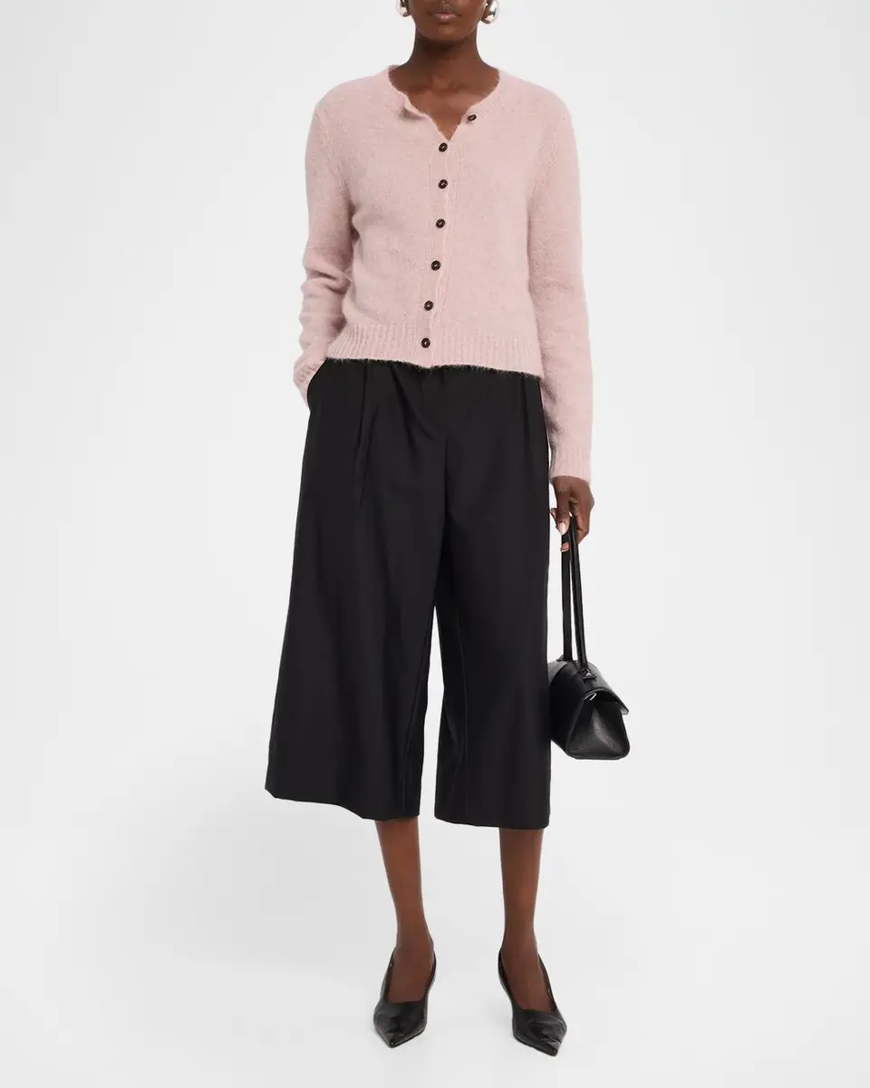 Eileen Fisher Brushed Crewneck Mohair-Wool Cardigan | Thumbnail 2 Eileen Fisher Brushed Crewneck Mohair-Wool Cardigan | Thumbnail 2