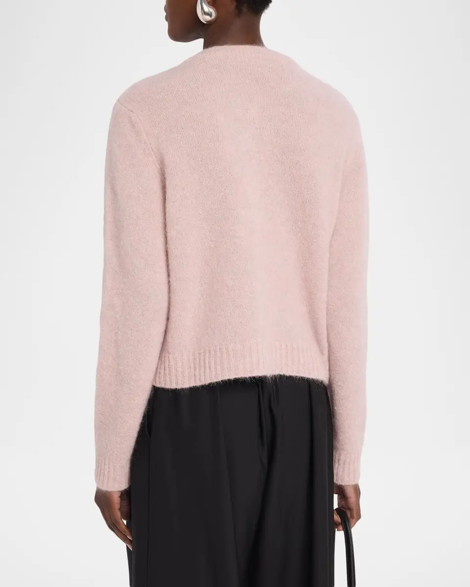 Eileen Fisher Brushed Crewneck Mohair-Wool Cardigan | Thumbnail 3 Eileen Fisher Brushed Crewneck Mohair-Wool Cardigan | Thumbnail 3