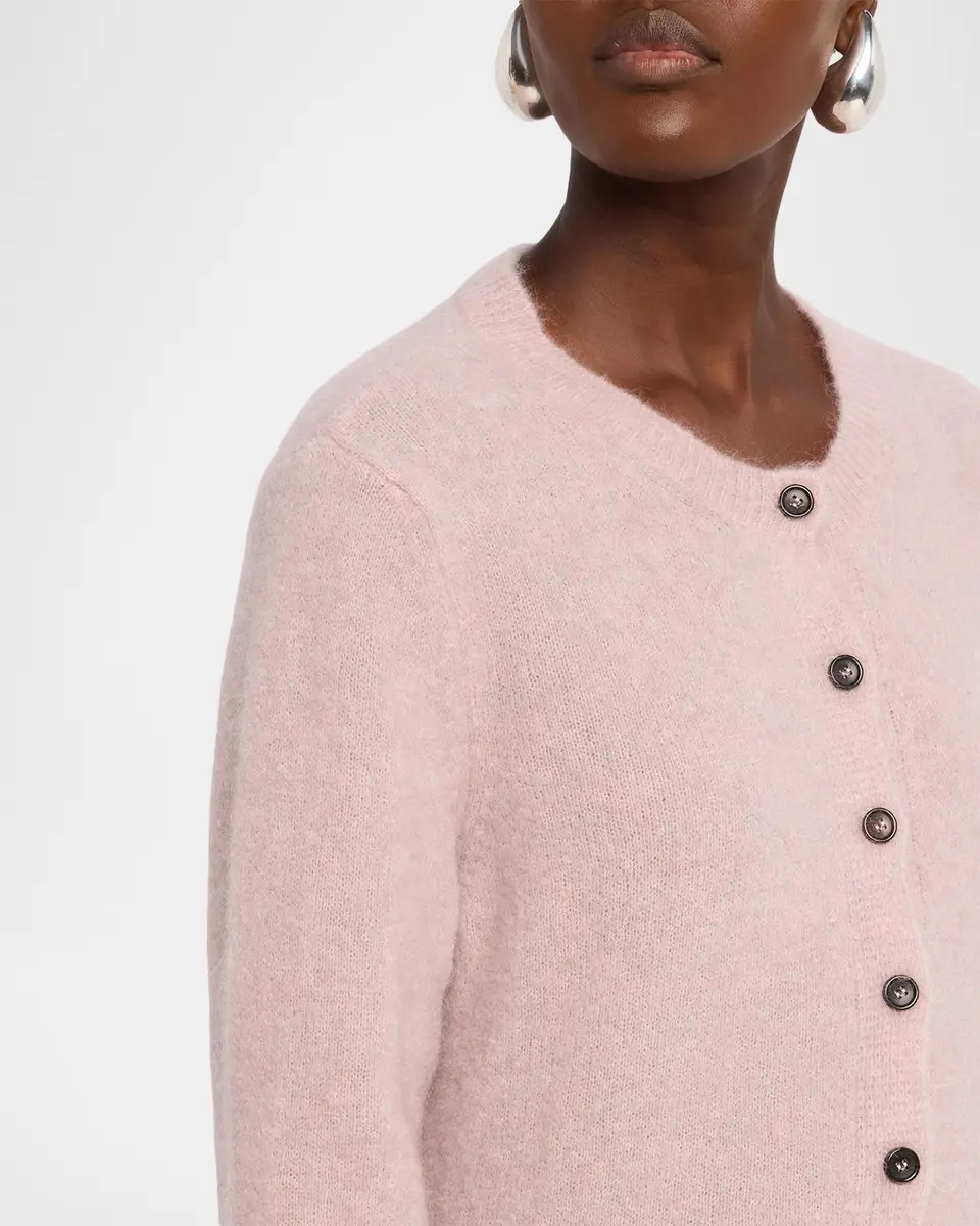 Eileen Fisher Brushed Crewneck Mohair-Wool Cardigan | Thumbnail 5 Eileen Fisher Brushed Crewneck Mohair-Wool Cardigan | Thumbnail 5