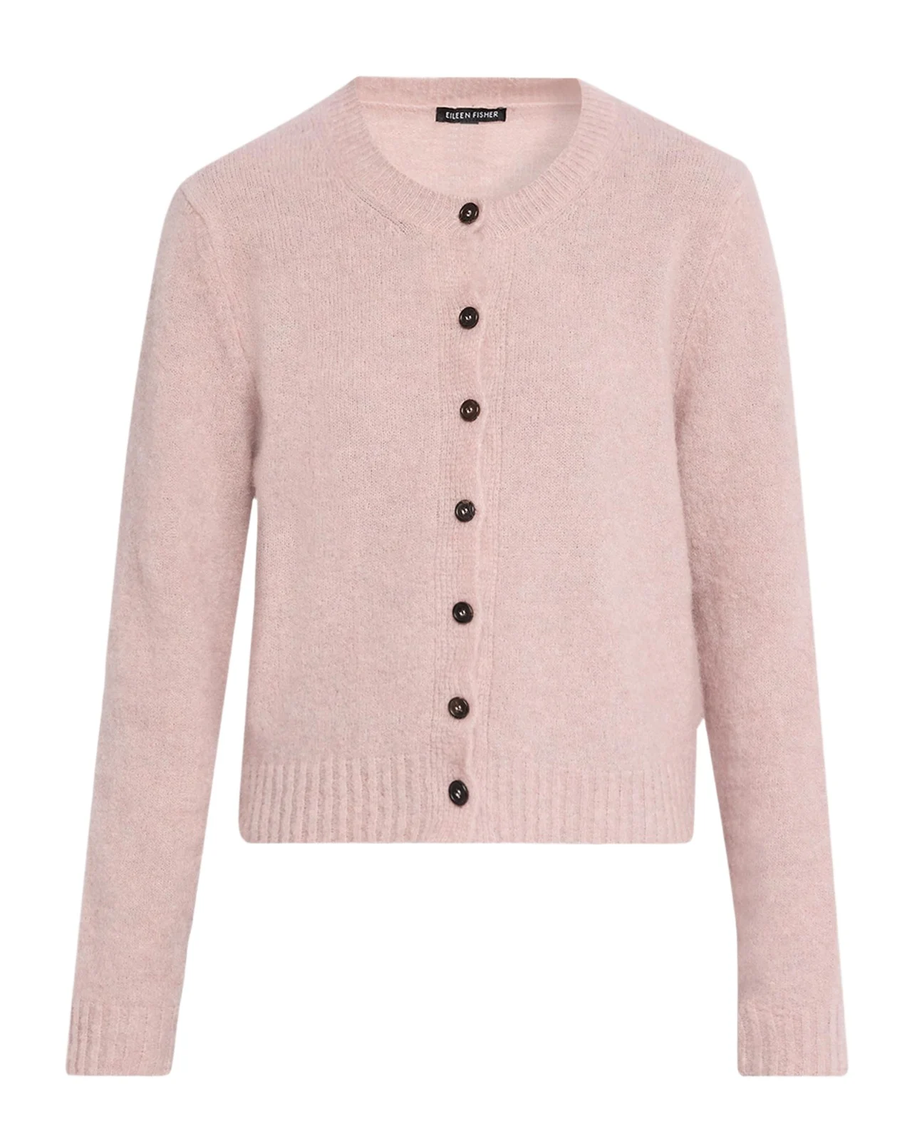Brushed Crewneck Mohair-Wool Cardigan Brushed Crewneck Mohair-Wool Cardigan