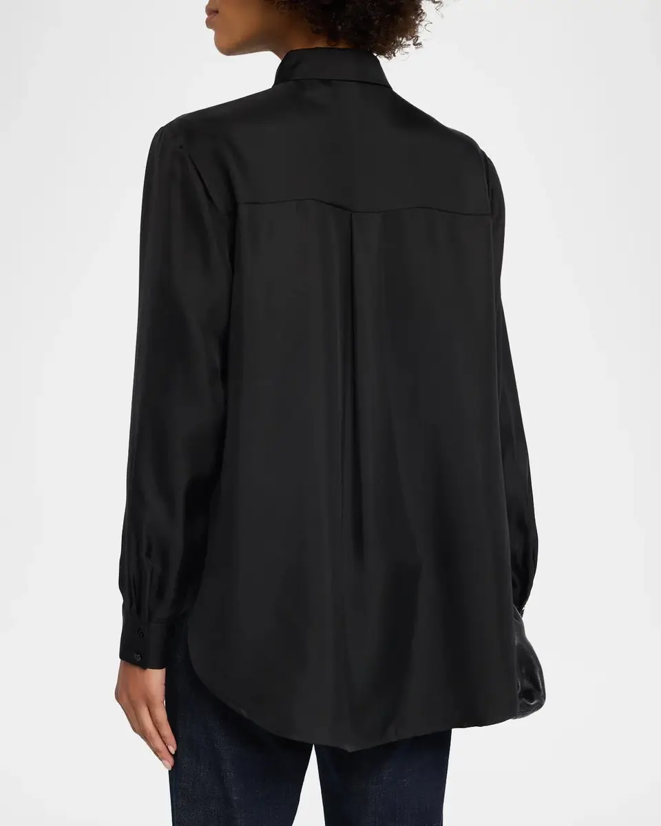 Eileen Fisher Classic Button-Front Silk Shirt | Thumbnail 3 Eileen Fisher Classic Button-Front Silk Shirt | Thumbnail 3
