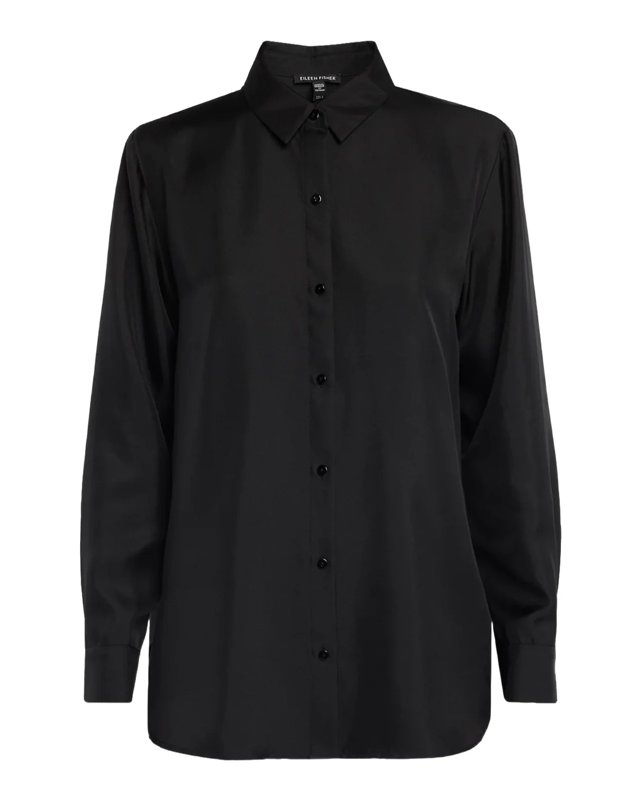 Classic Button-Front Silk Shirt