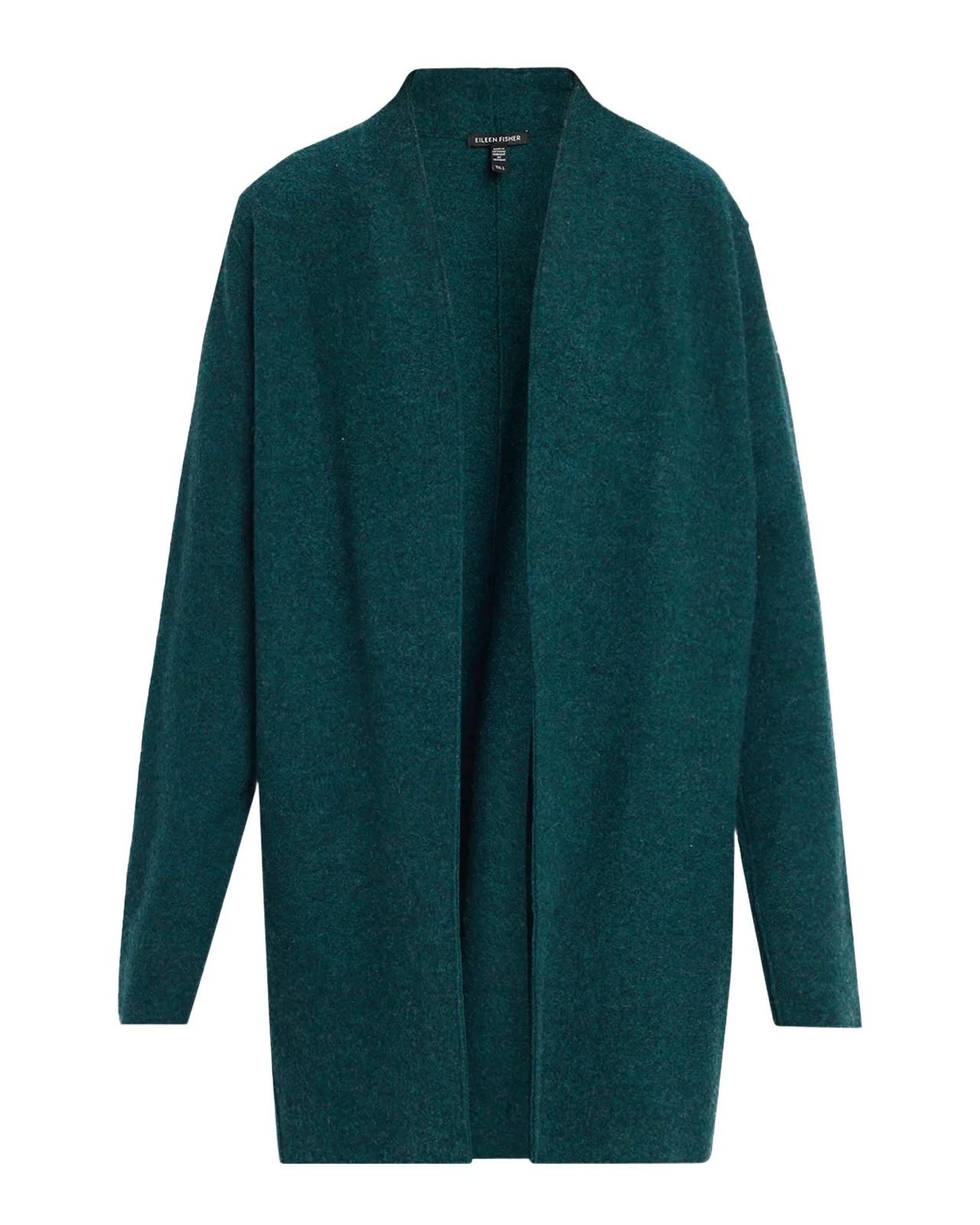 Open-Front Boiled Wool Cardigan