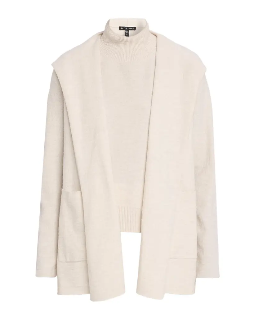 Hooded Open-Front Wool Cardigan Hooded Open-Front Wool Cardigan