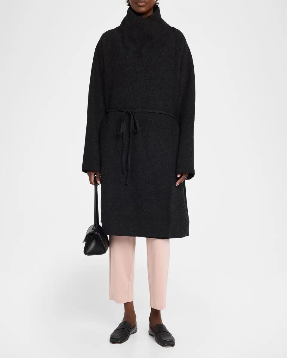 Eileen Fisher Wrap-Front Boiled Wool Coat | Thumbnail 2