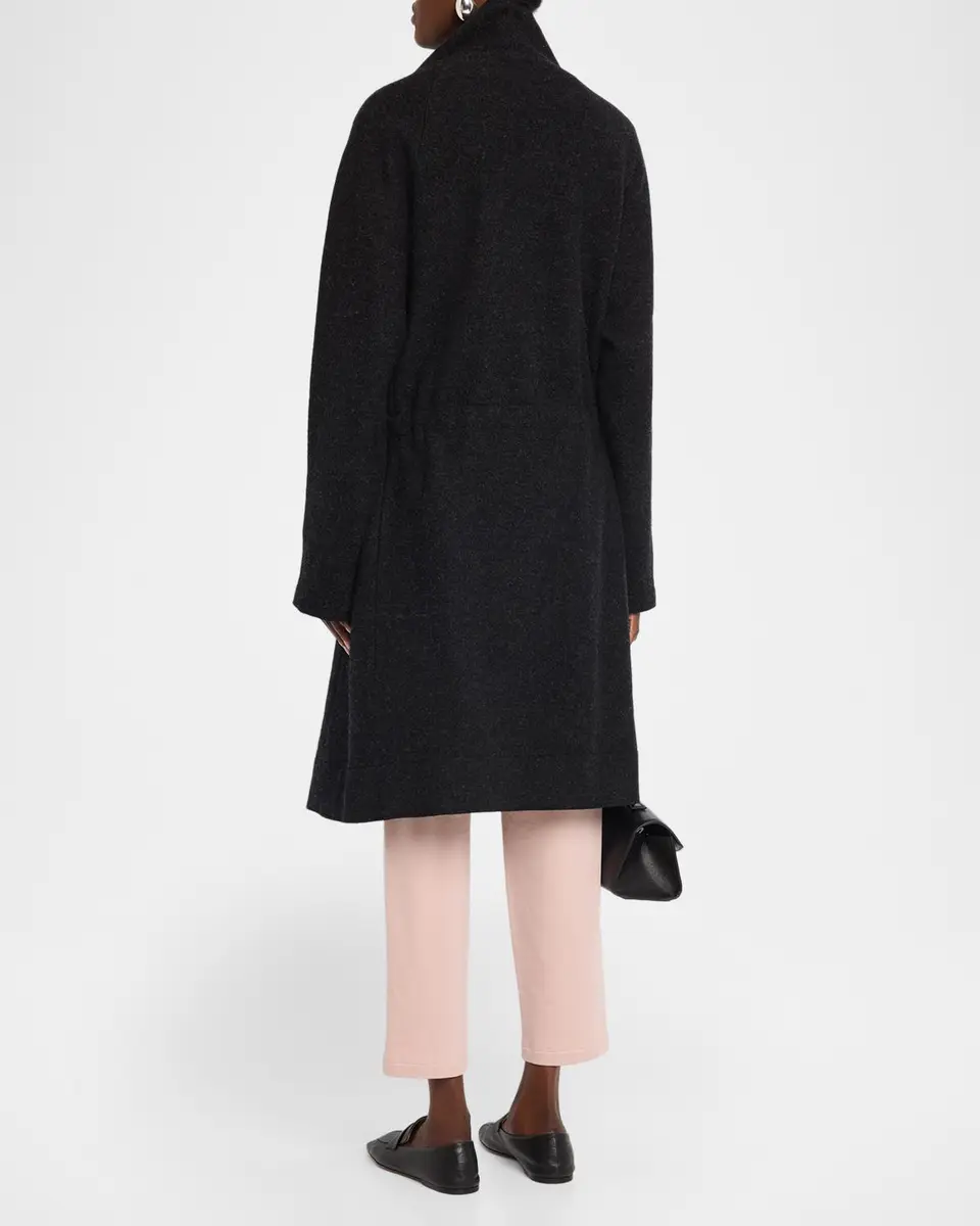 Eileen Fisher Wrap-Front Boiled Wool Coat | Thumbnail 3