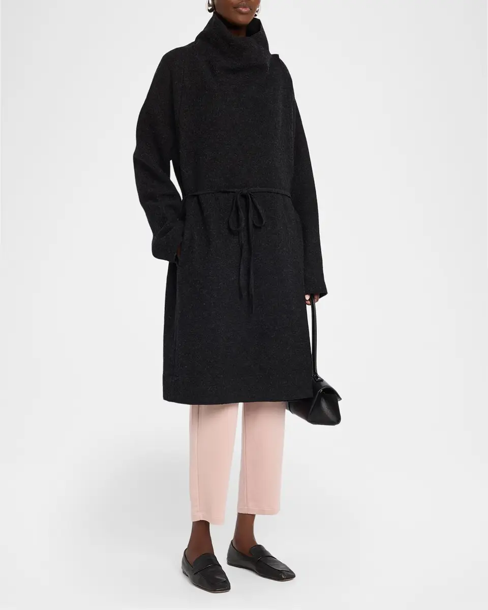 Eileen Fisher Wrap-Front Boiled Wool Coat | Thumbnail 4