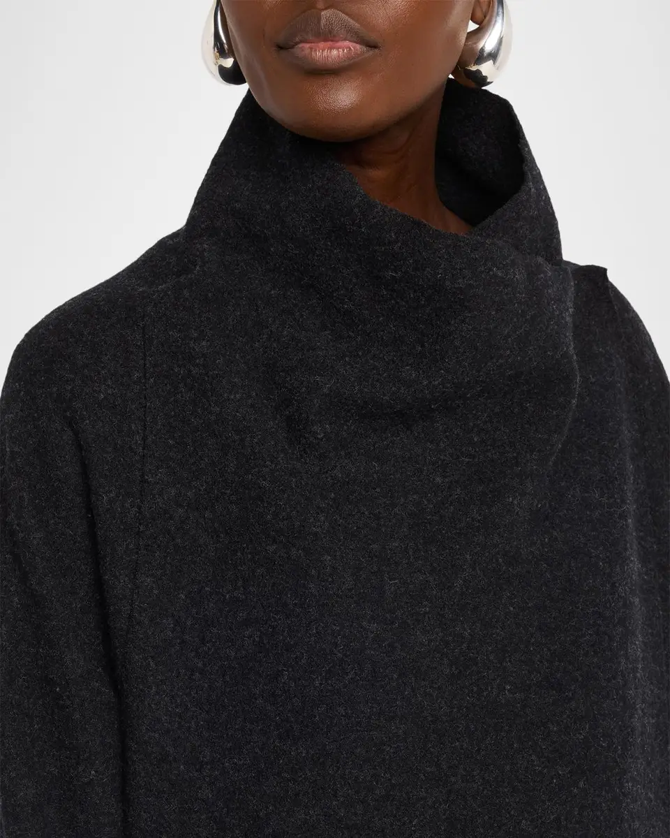 Eileen Fisher Wrap-Front Boiled Wool Coat | Thumbnail 5