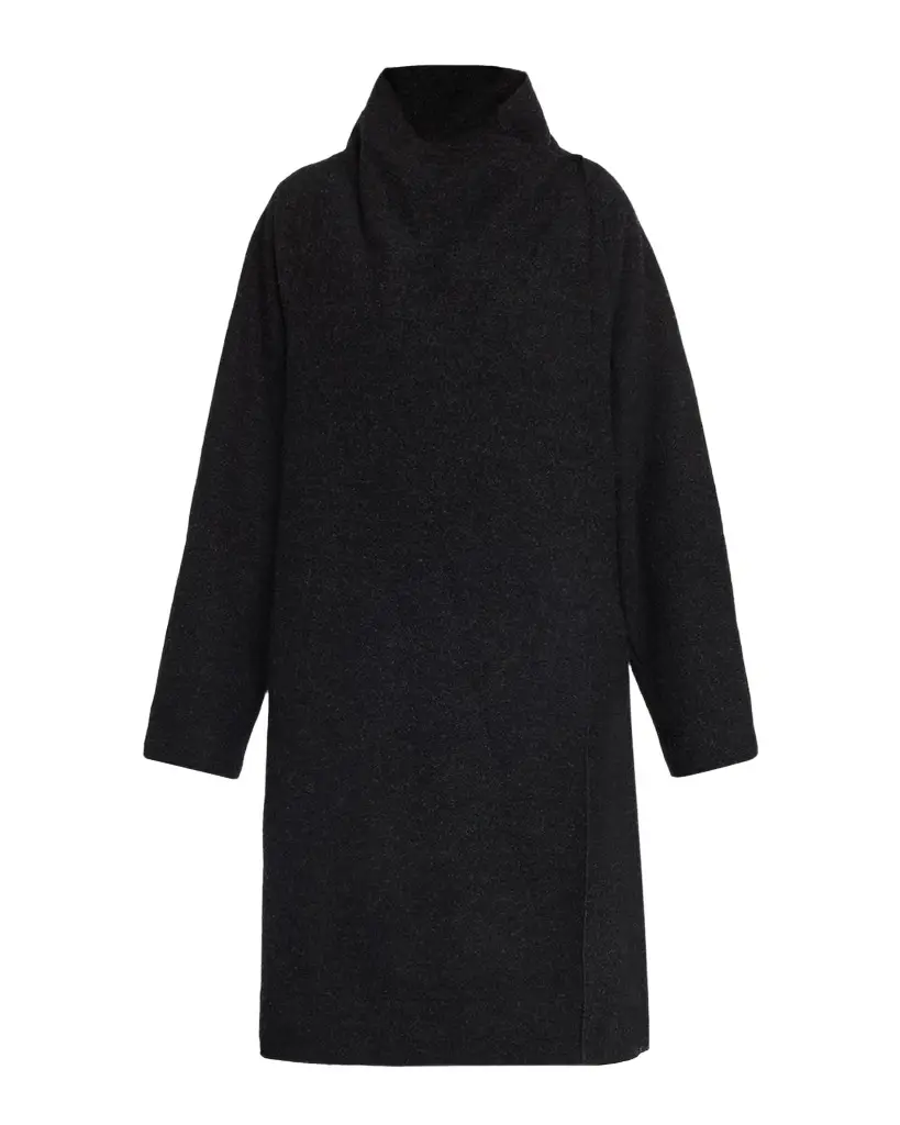 Wrap-Front Boiled Wool Coat Wrap-Front Boiled Wool Coat