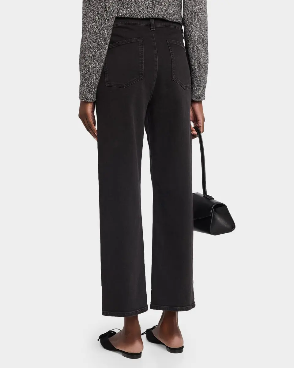 Eileen Fisher Cropped Straight-Leg Stretch Cotton Jeans | Thumbnail 3