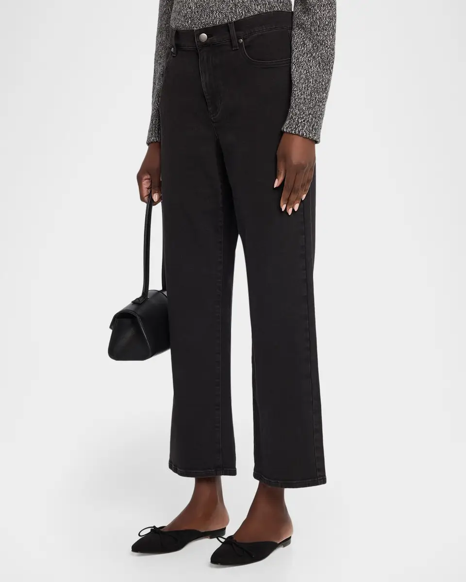 Eileen Fisher Cropped Straight-Leg Stretch Cotton Jeans | Thumbnail 4