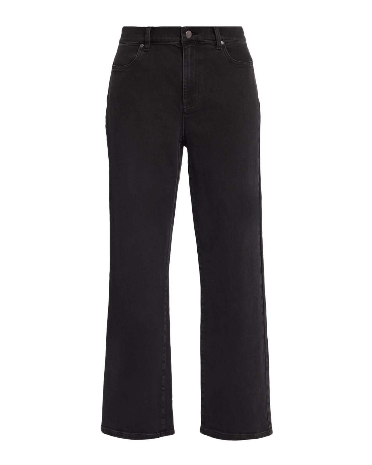 Cropped Straight-Leg Stretch Cotton Jeans