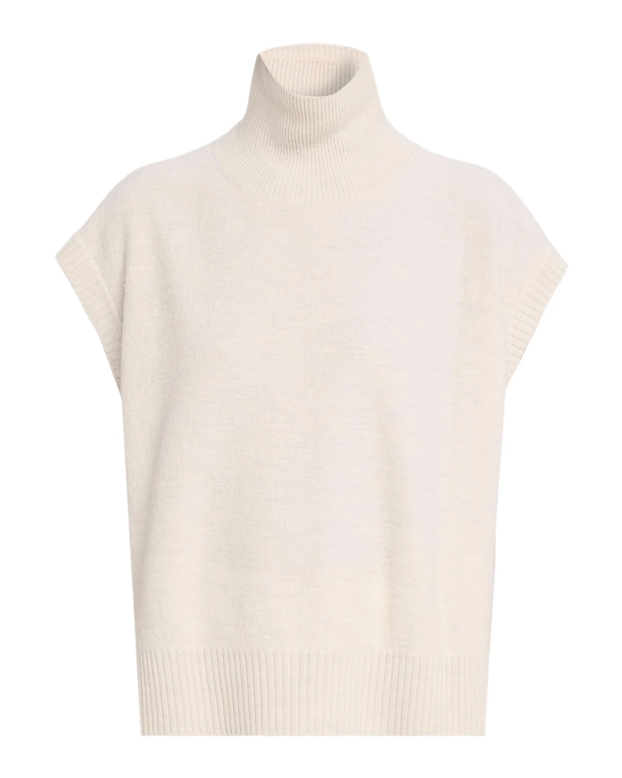 Cap-Sleeve Turtleneck Wool Sweater Cap-Sleeve Turtleneck Wool Sweater