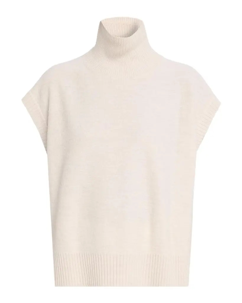 Cap-Sleeve Turtleneck Wool Sweater Cap-Sleeve Turtleneck Wool Sweater