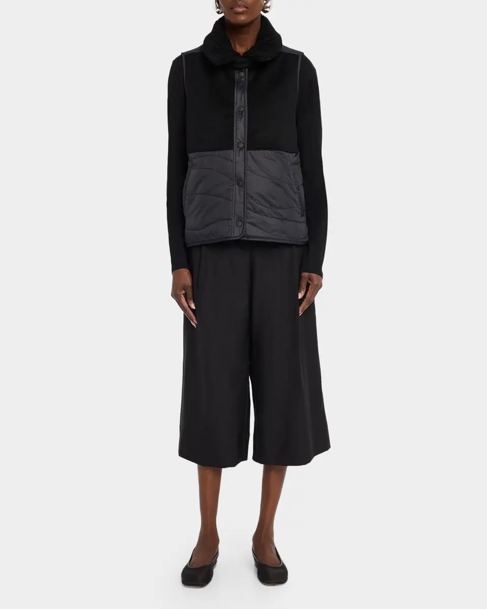 Eileen Fisher Quilted Fleece-Trim Vest | Thumbnail 2 Eileen Fisher Quilted Fleece-Trim Vest | Thumbnail 2