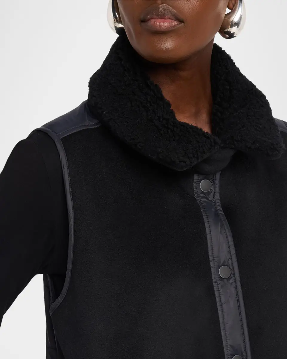 Eileen Fisher Quilted Fleece-Trim Vest | Thumbnail 5 Eileen Fisher Quilted Fleece-Trim Vest | Thumbnail 5