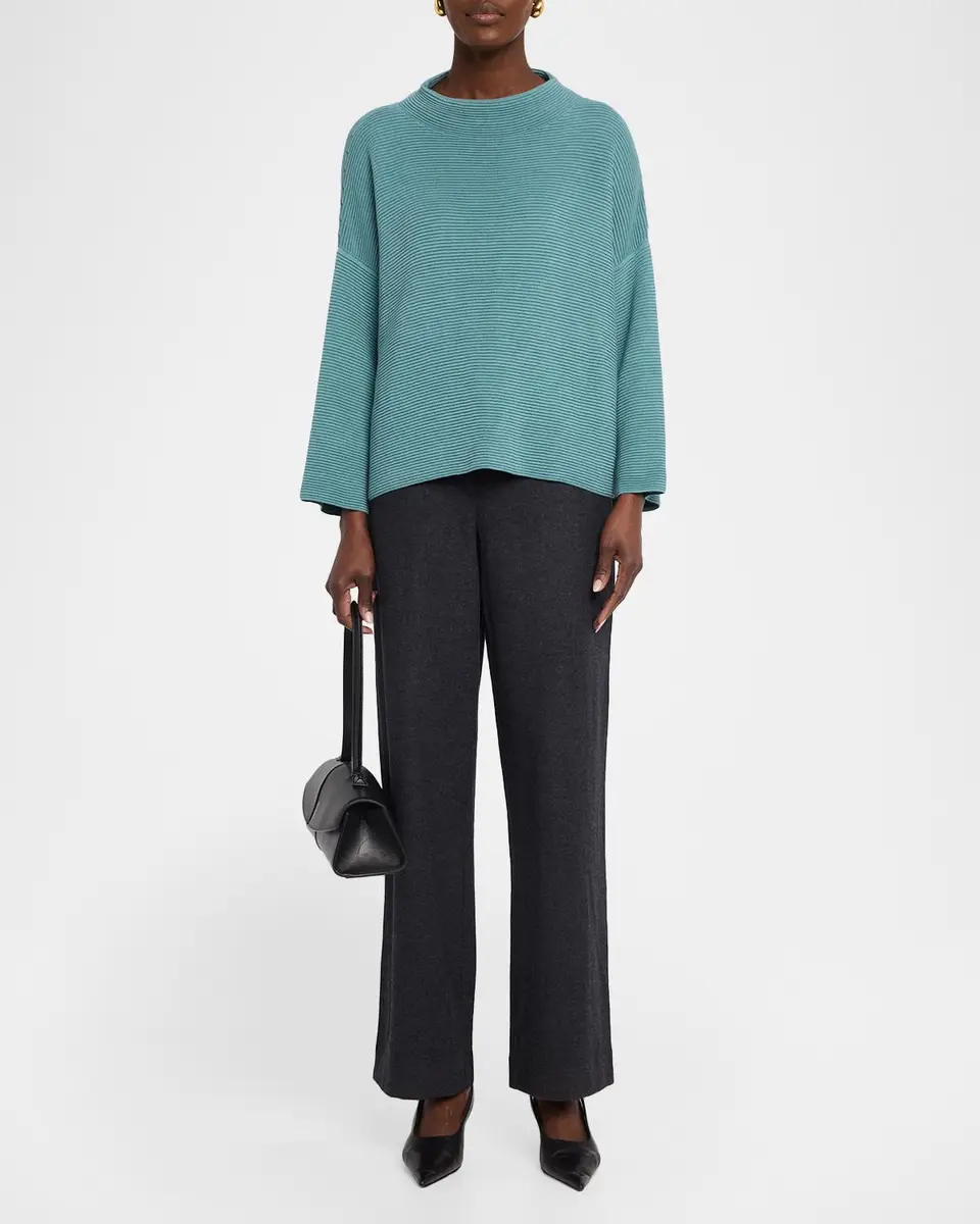 Eileen Fisher Ribbed Funnel-Neck Sweater | Thumbnail 2 Eileen Fisher Ribbed Funnel-Neck Sweater | Thumbnail 2