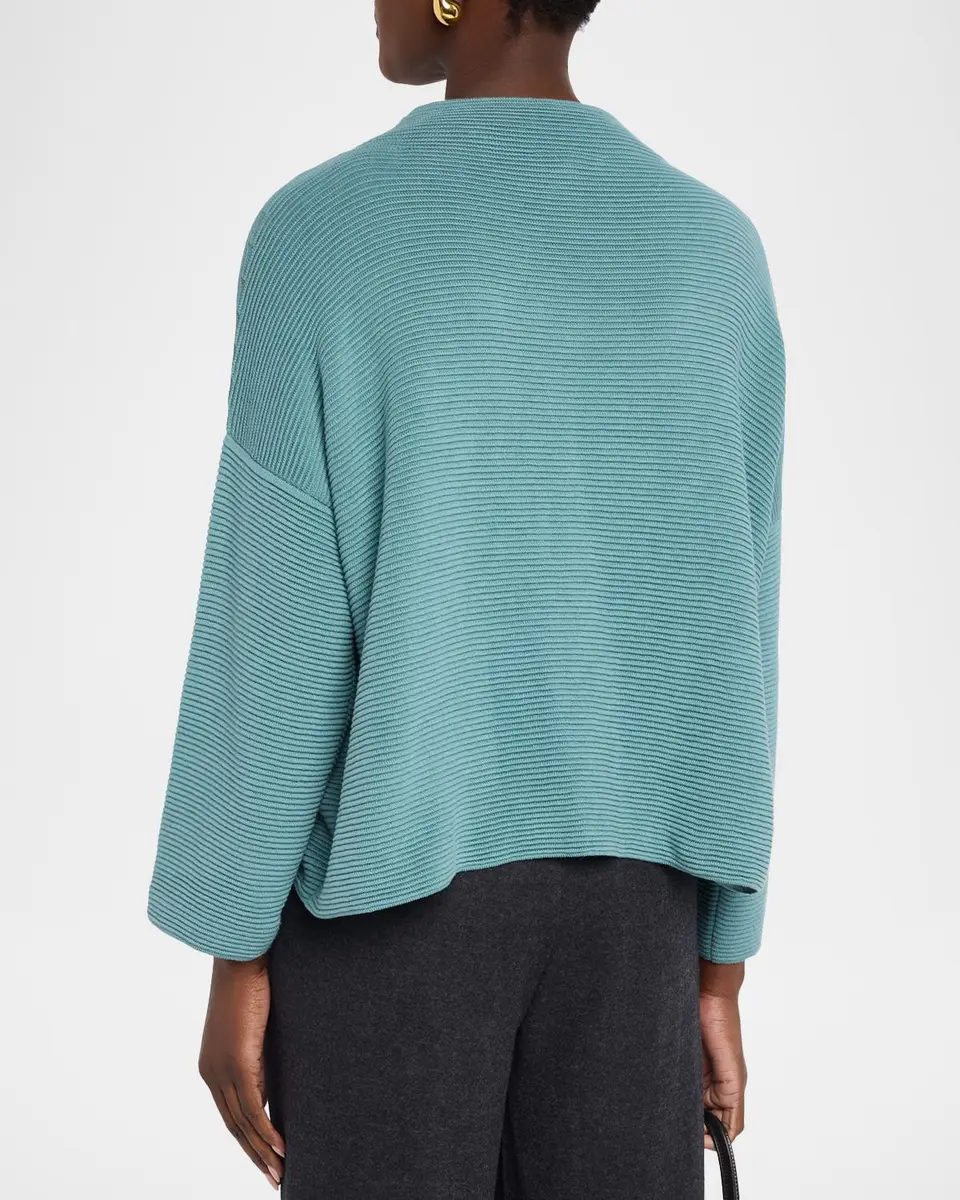 Eileen Fisher Ribbed Funnel-Neck Sweater | Thumbnail 3 Eileen Fisher Ribbed Funnel-Neck Sweater | Thumbnail 3