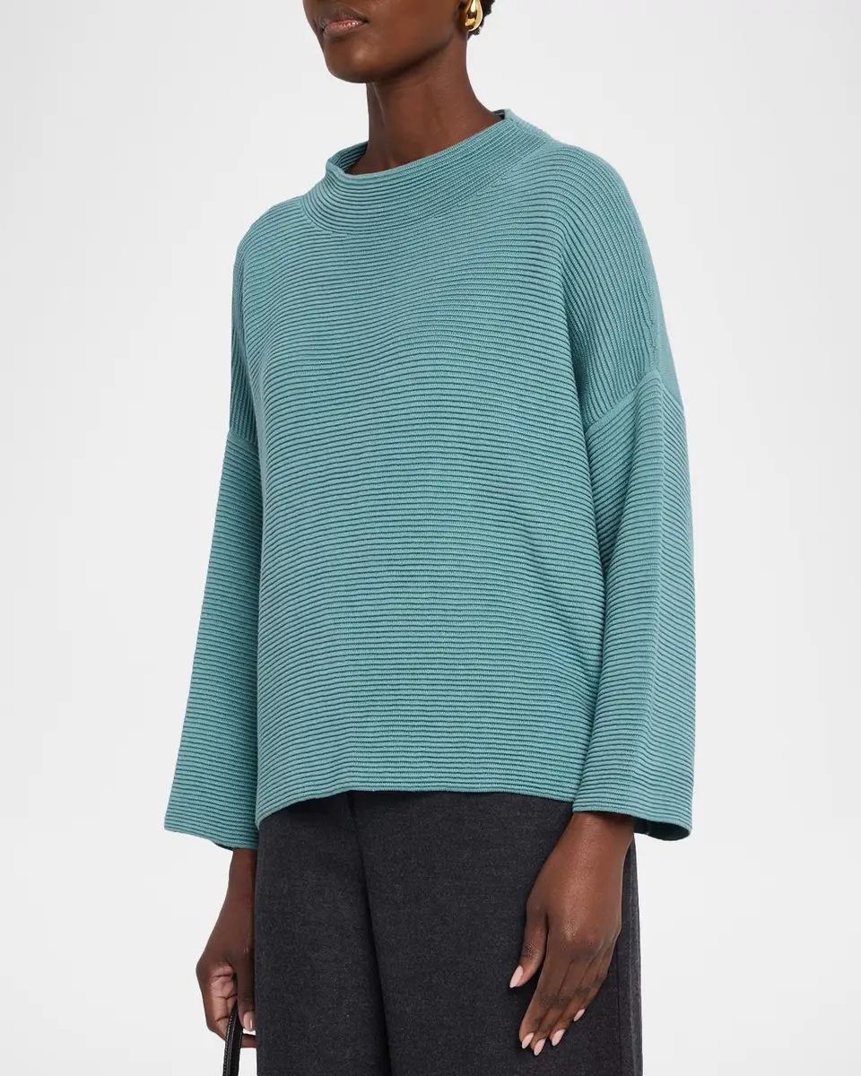 Eileen Fisher Ribbed Funnel-Neck Sweater | Thumbnail 4 Eileen Fisher Ribbed Funnel-Neck Sweater | Thumbnail 4