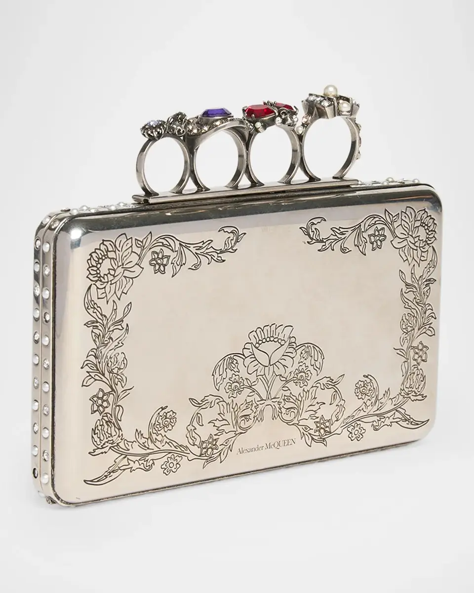 Alexander McQueen Vanitas Floral Etched Clutch Bag | Thumbnail 3 Alexander McQueen Vanitas Floral Etched Clutch Bag | Thumbnail 3