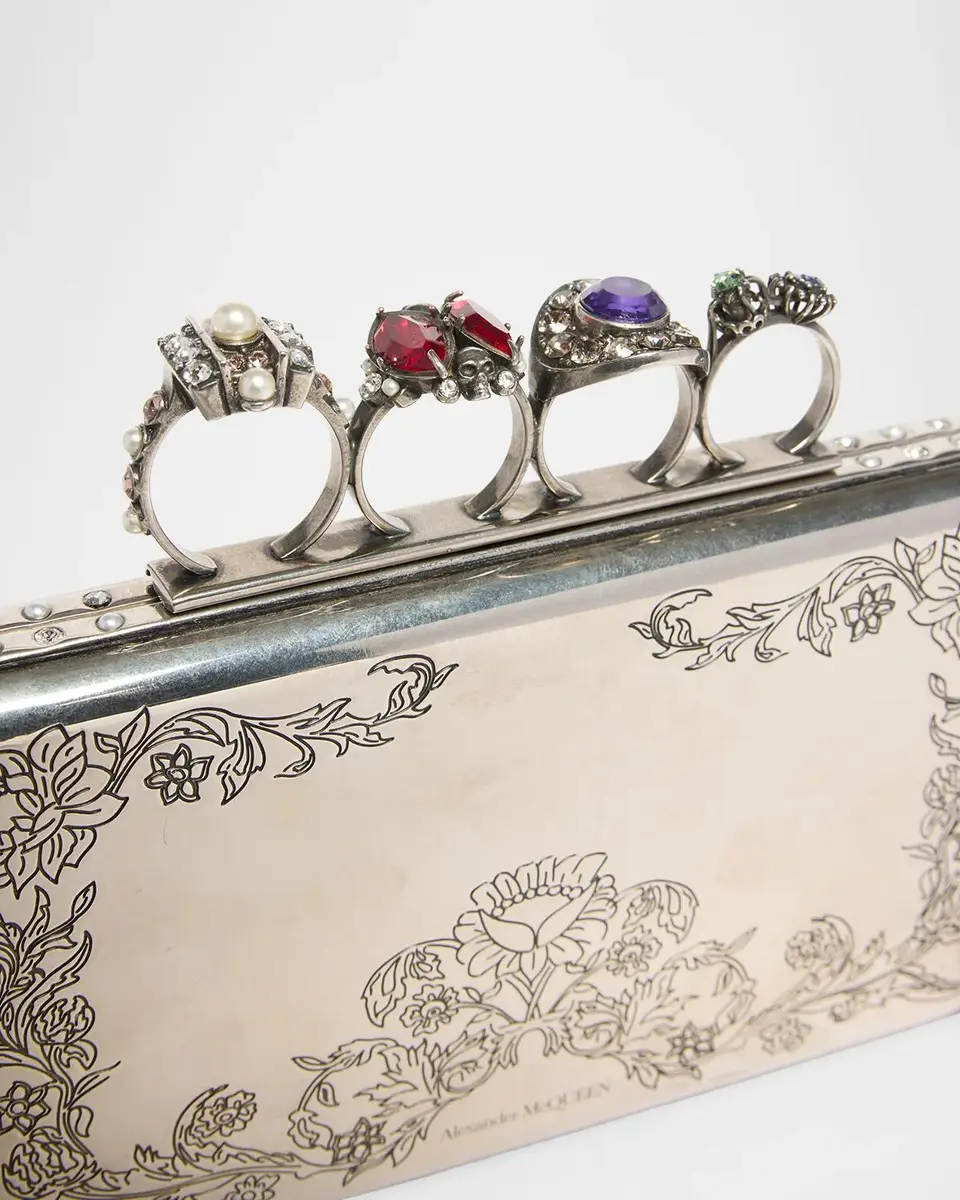 Alexander McQueen Vanitas Floral Etched Clutch Bag | Thumbnail 6 Alexander McQueen Vanitas Floral Etched Clutch Bag | Thumbnail 6