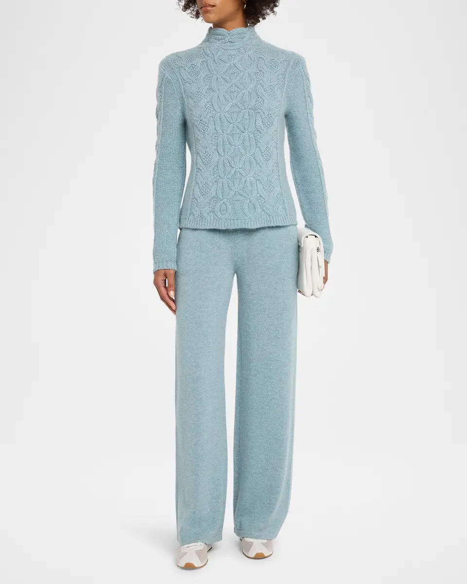 TSE Cashmere Cashmere Mixed Cable-Knit Mock-Neck Sweater | Thumbnail 2 TSE Cashmere Cashmere Mixed Cable-Knit Mock-Neck Sweater | Thumbnail 2