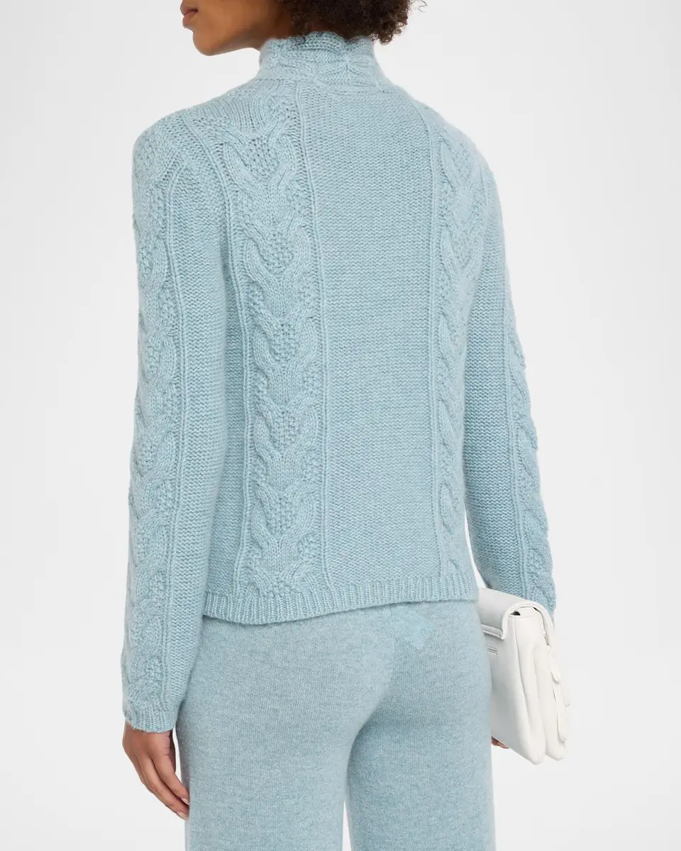 TSE Cashmere Cashmere Mixed Cable-Knit Mock-Neck Sweater | Thumbnail 3 TSE Cashmere Cashmere Mixed Cable-Knit Mock-Neck Sweater | Thumbnail 3