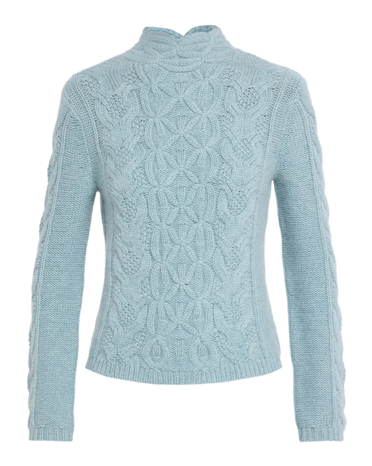 Cashmere Mixed Cable-Knit Mock-Neck Sweater Cashmere Mixed Cable-Knit Mock-Neck Sweater