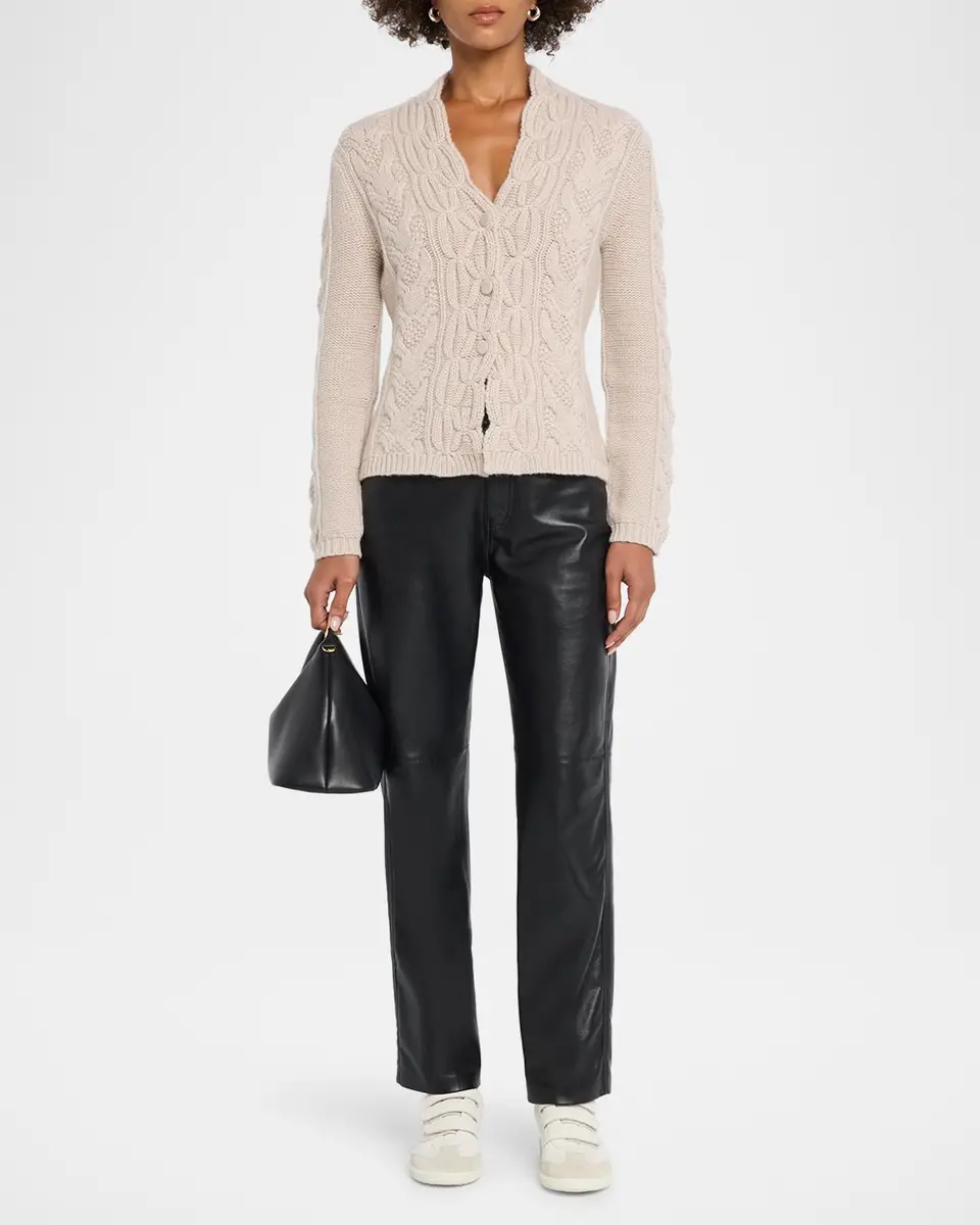 TSE Cashmere Button-Front Aran Knit Cardigan | Thumbnail 2