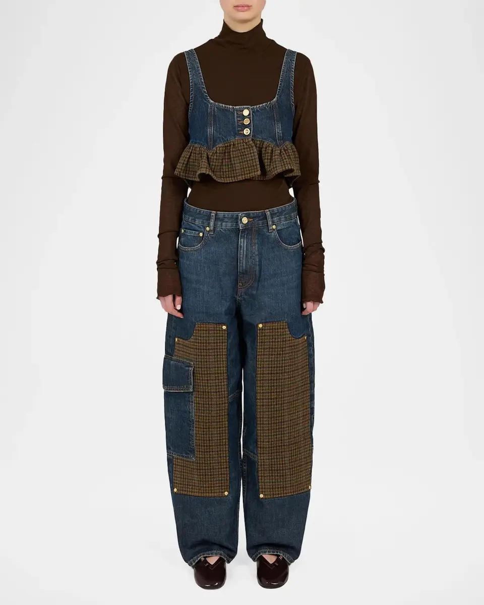 Ganni Audri Low-Rise Jeans in Textured Slub Denim | Thumbnail 2 Ganni Audri Low-Rise Jeans in Textured Slub Denim | Thumbnail 2