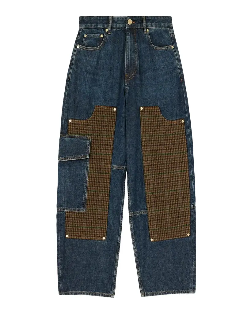 Audri Low-Rise Jeans in Textured Slub Denim