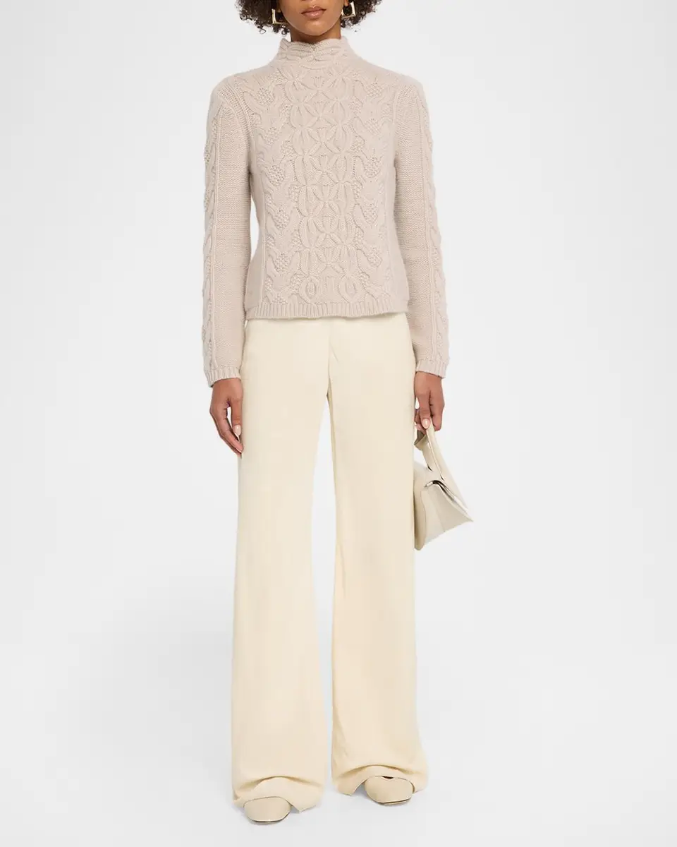 TSE Cashmere Cashmere Mixed Cable-Knit Mock-Neck Sweater | Thumbnail 2 TSE Cashmere Cashmere Mixed Cable-Knit Mock-Neck Sweater | Thumbnail 2