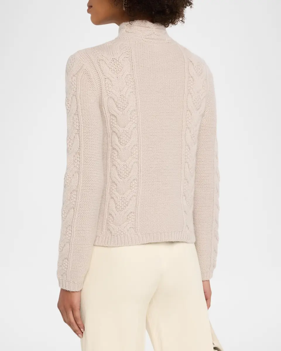 TSE Cashmere Cashmere Mixed Cable-Knit Mock-Neck Sweater | Thumbnail 3 TSE Cashmere Cashmere Mixed Cable-Knit Mock-Neck Sweater | Thumbnail 3