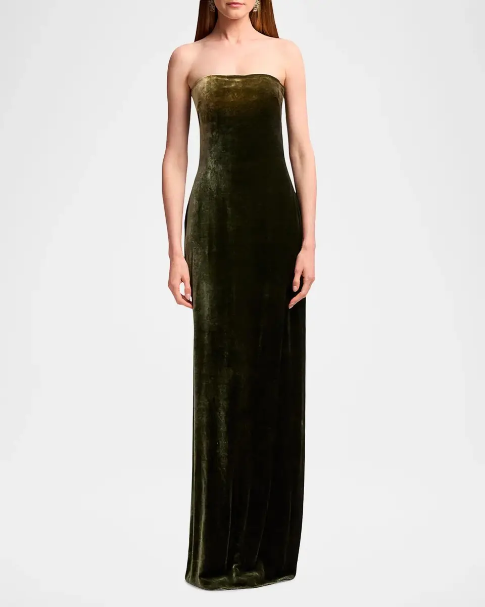 Ralph Lauren Collection Farley Velvet Evening Dress | Thumbnail 2 Ralph Lauren Collection Farley Velvet Evening Dress | Thumbnail 2