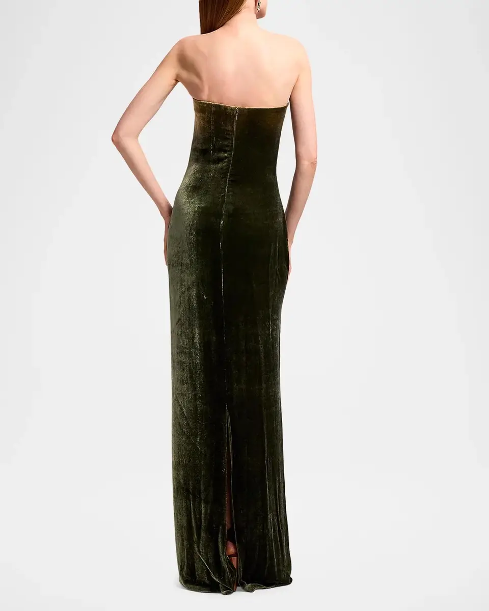 Ralph Lauren Collection Farley Velvet Evening Dress | Thumbnail 3 Ralph Lauren Collection Farley Velvet Evening Dress | Thumbnail 3