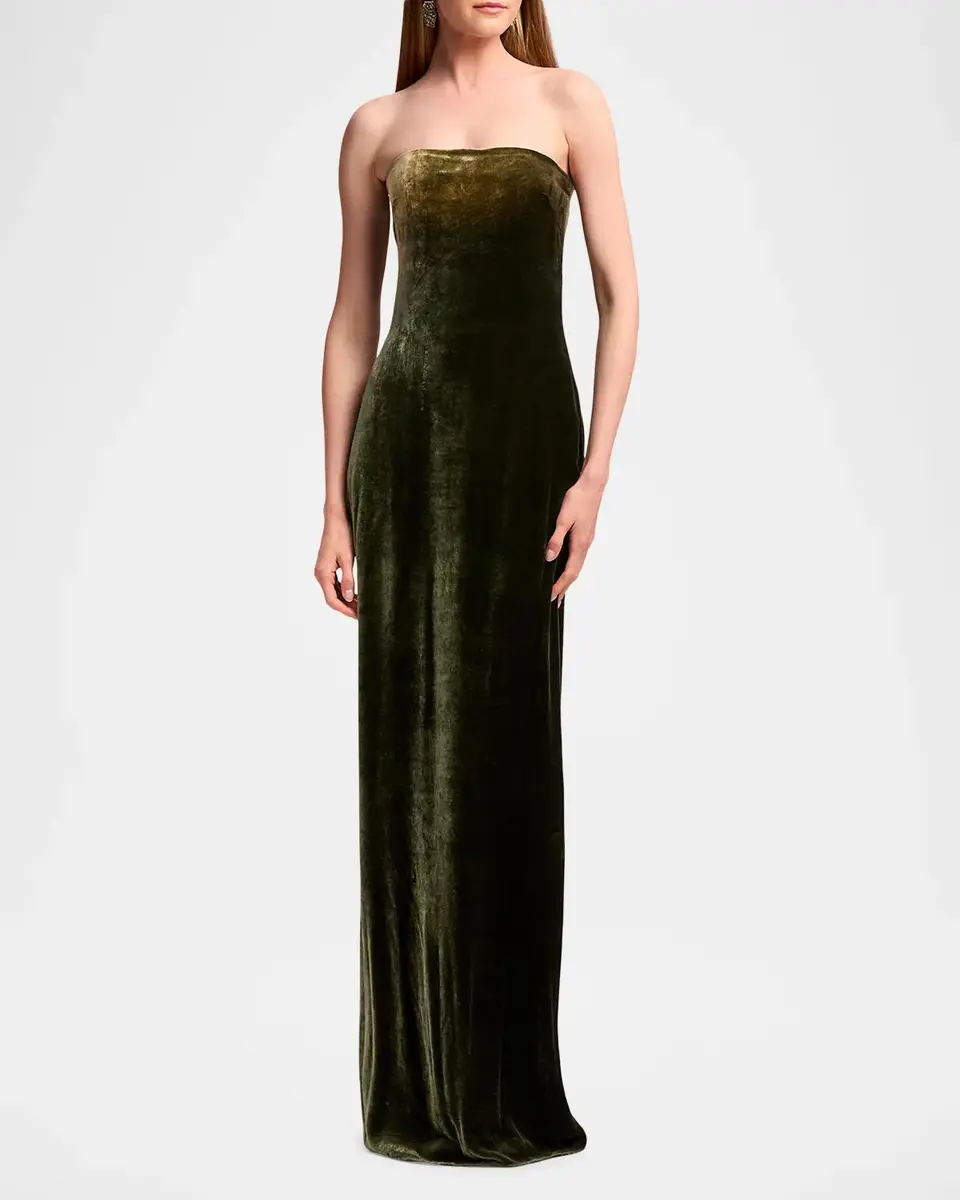 Ralph Lauren Collection Farley Velvet Evening Dress | Thumbnail 4 Ralph Lauren Collection Farley Velvet Evening Dress | Thumbnail 4