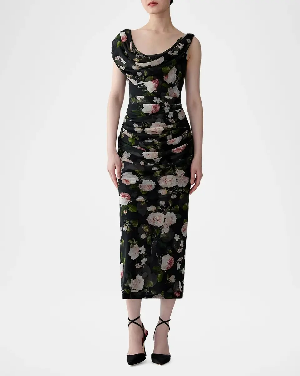Carolina Herrera Floral Silk Off-The-Shoulder Maxi Dress | Thumbnail 2 Carolina Herrera Floral Silk Off-The-Shoulder Maxi Dress | Thumbnail 2