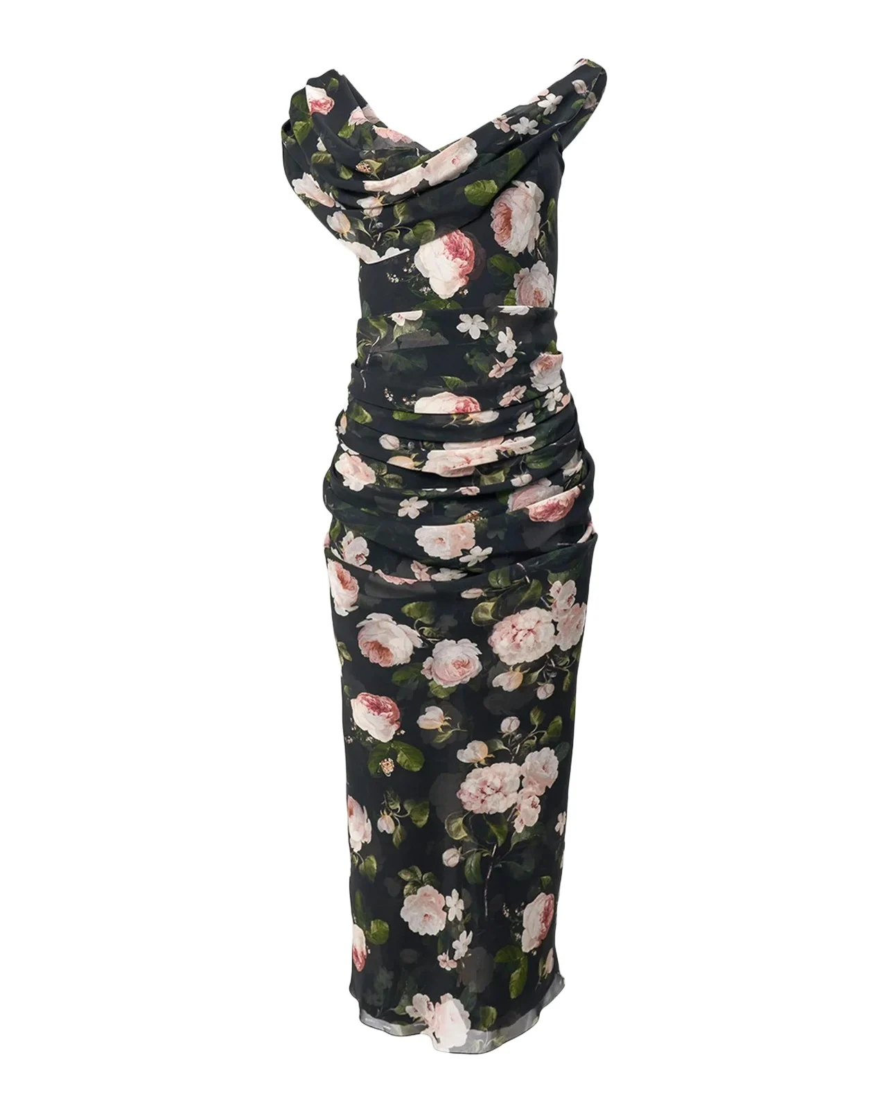 Carolina Herrera Floral Silk Off-The-Shoulder Maxi Dress