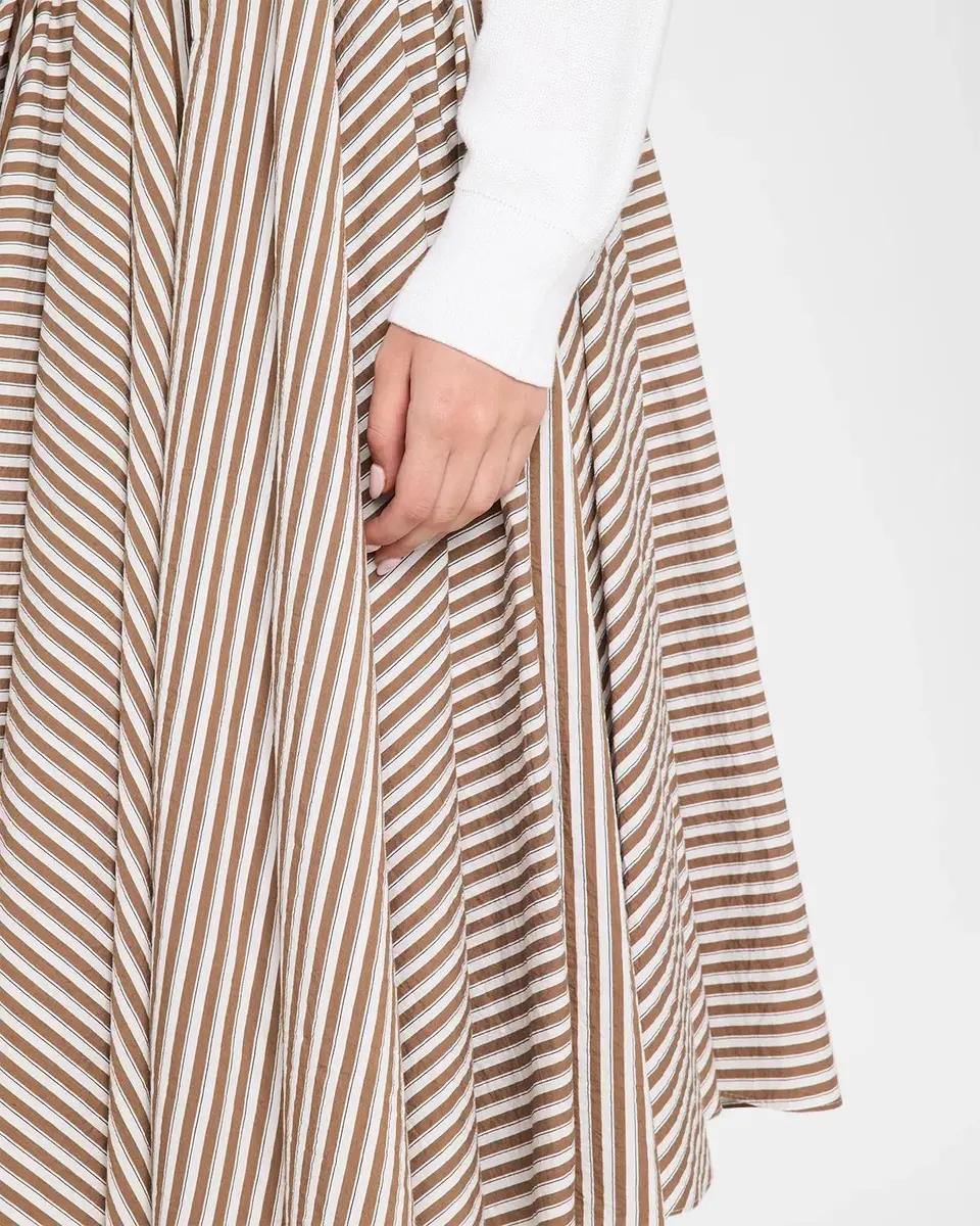 Brunello Cucinelli Stripe Cotton Poplin Midi Circle Skirt | Thumbnail 5 Brunello Cucinelli Stripe Cotton Poplin Midi Circle Skirt | Thumbnail 5