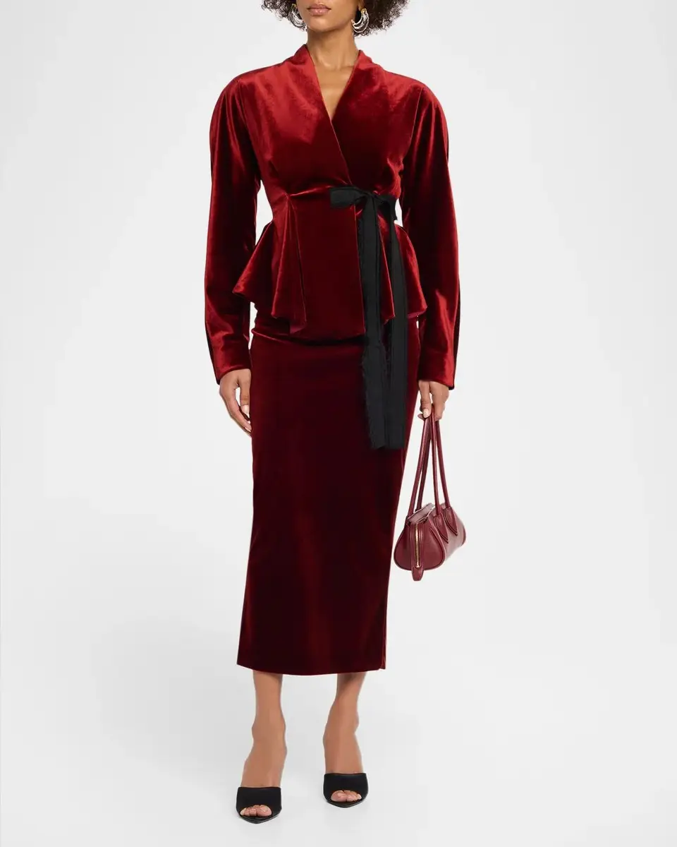 Alberta Ferretti Velvet Wrap Jacket | Thumbnail 2 Alberta Ferretti Velvet Wrap Jacket | Thumbnail 2