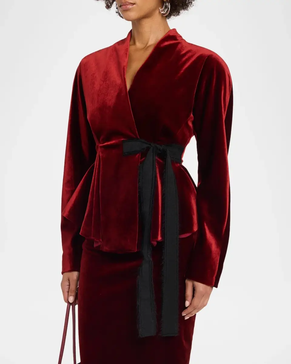 Alberta Ferretti Velvet Wrap Jacket | Thumbnail 4 Alberta Ferretti Velvet Wrap Jacket | Thumbnail 4