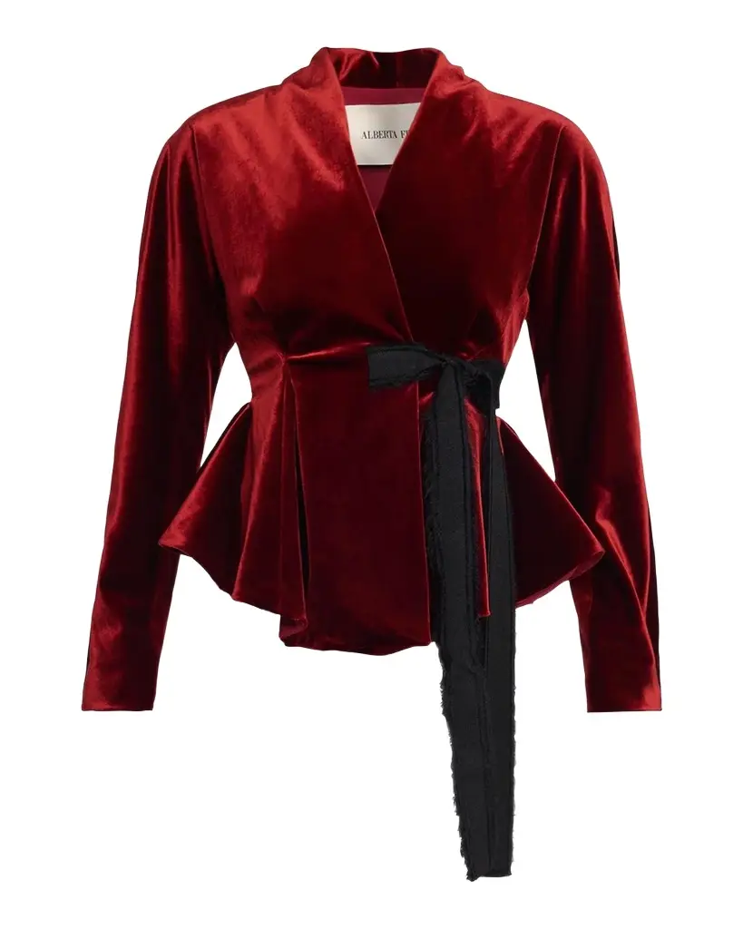 Alberta Ferretti Velvet Wrap Jacket