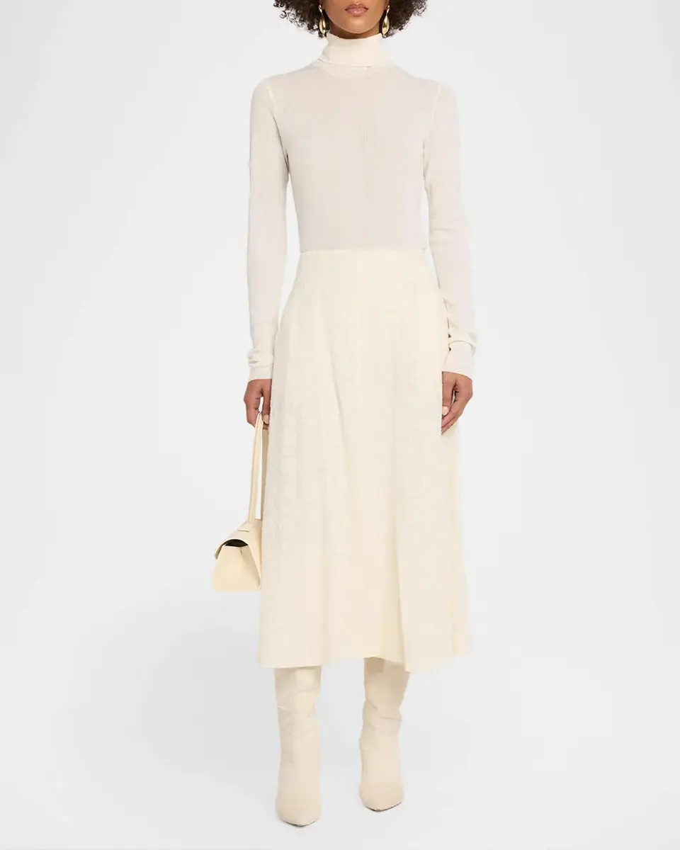 Alberta Ferretti Wool-Blend A-Line Midi Skirt | Thumbnail 2 Alberta Ferretti Wool-Blend A-Line Midi Skirt | Thumbnail 2