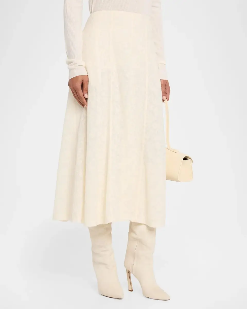 Alberta Ferretti Wool-Blend A-Line Midi Skirt | Thumbnail 4 Alberta Ferretti Wool-Blend A-Line Midi Skirt | Thumbnail 4