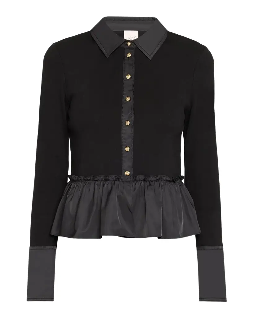 Cinq à Sept Salem Peplum Button-Front Top