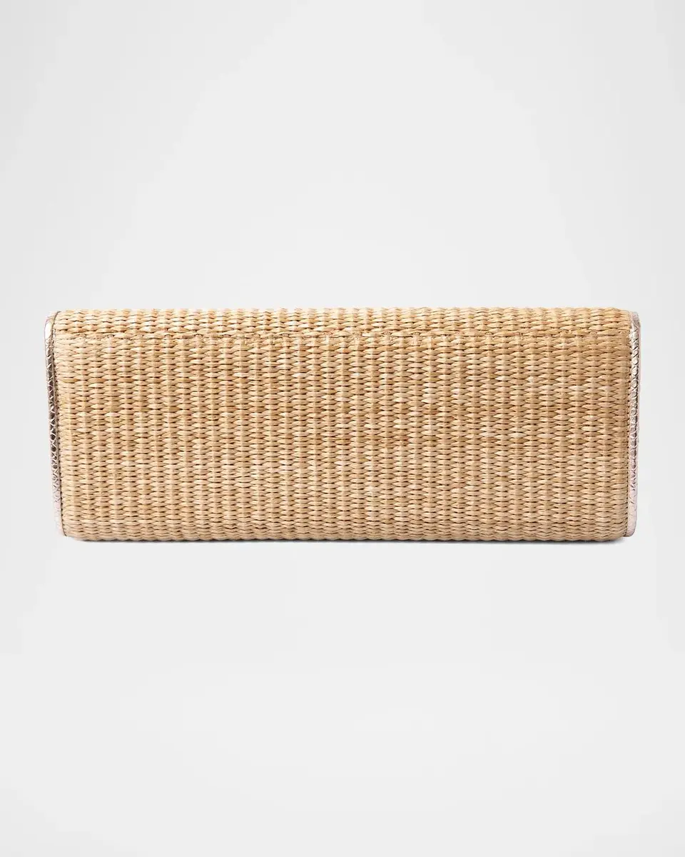 MICHELLE WILHITE Robbie Woven Raffia Clutch Bag | Thumbnail 3