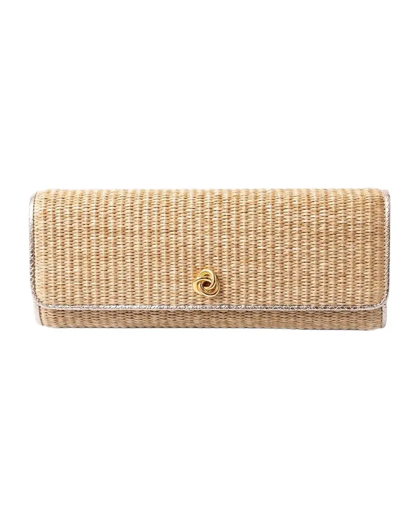 Robbie Woven Raffia Clutch Bag