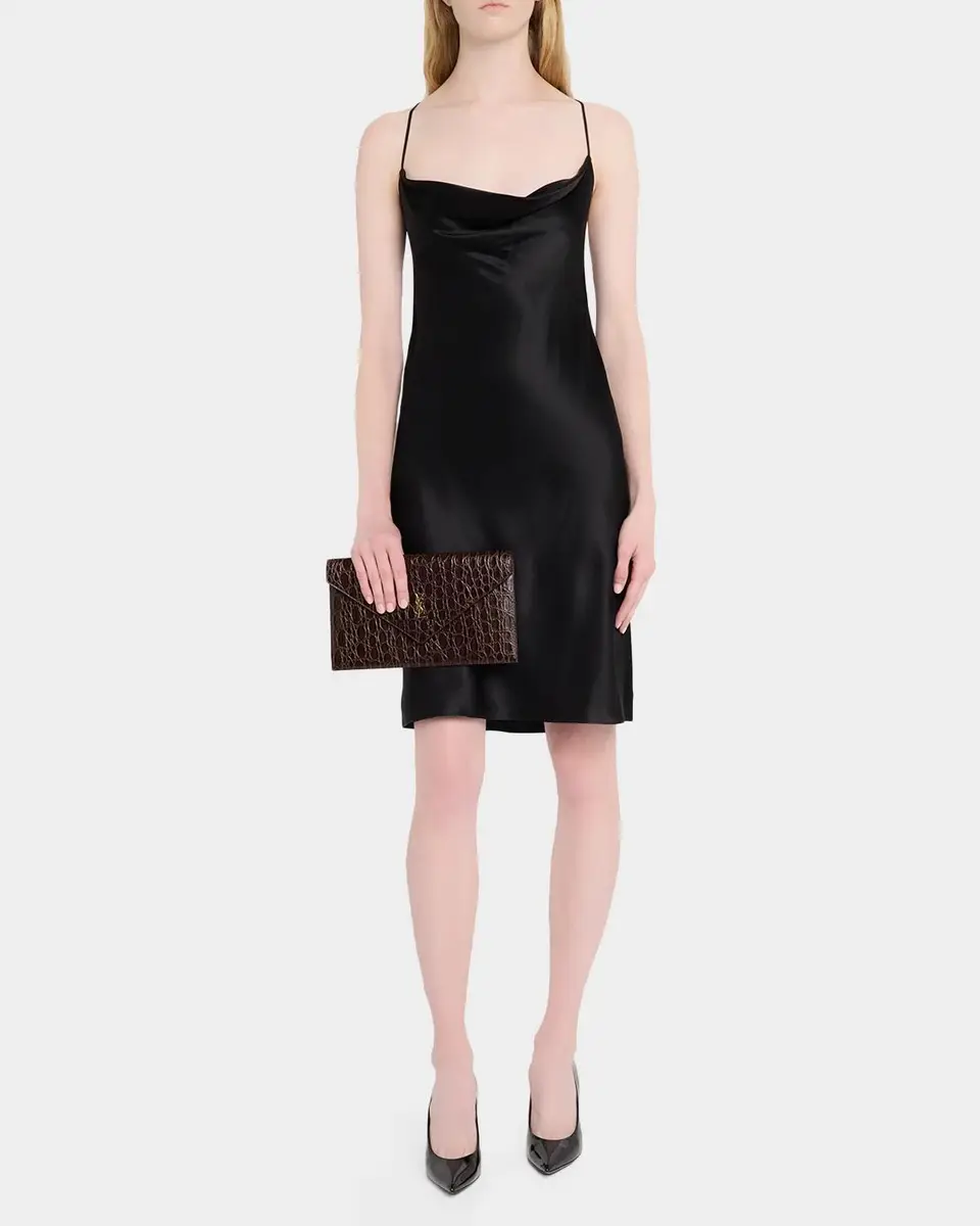 Saint Laurent Paris Crocodile-Embossed Leather Pochette | Thumbnail 5