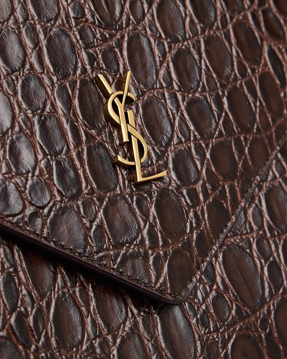 Saint Laurent Paris Crocodile-Embossed Leather Pochette | Thumbnail 6