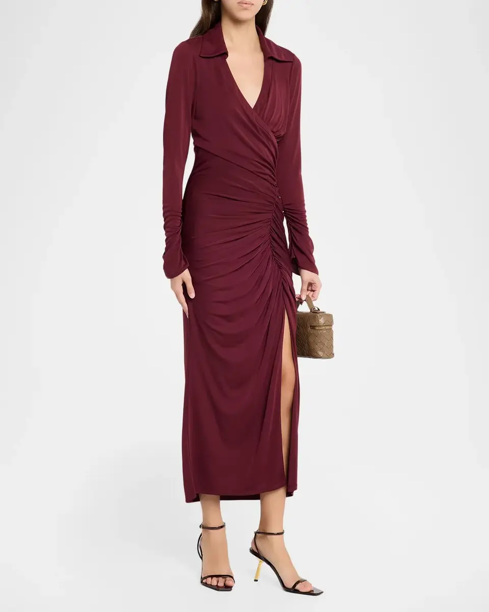 Cinq à Sept Fabia Gathered Long-Sleeve Dress | Thumbnail 4 Cinq à Sept Fabia Gathered Long-Sleeve Dress | Thumbnail 4